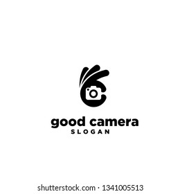 good camera photo hand logo icon symbol designs vector illustration template