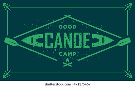 Good Camp Badge Vector vintage hand drawn logotype with flat elements. typographic emblem