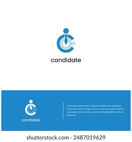 Buena candidata trabajo carrera Vector logo letra C diseño Plantilla