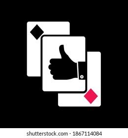 good cards, win the game, vector illustrations 