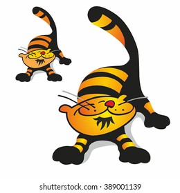 Good cat. Vector with the gradient and the simple vector.