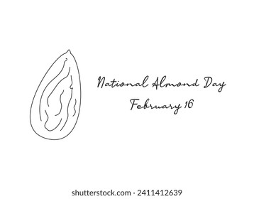 Good for celebrating National Almond Day, this single-line artwork