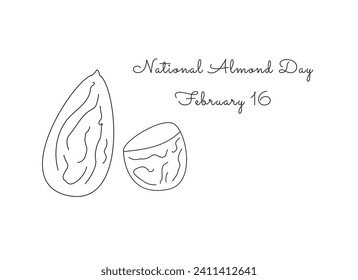 Good for celebrating National Almond Day, this single-line artwork