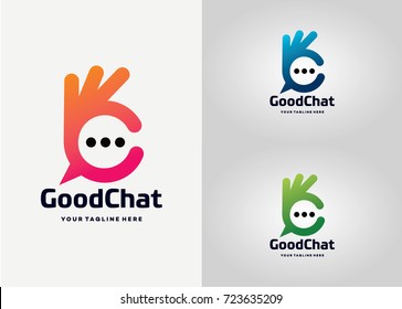 Good Chat  Logo Template Design Vector, Emblem, Design Concept, Creative Symbol, Icon