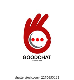 Good chat vector logo design. Suitable for social media and hand symbol