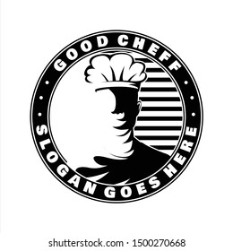 good chef head skull vector illustration