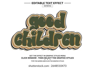 Good children 3D editable text effect template