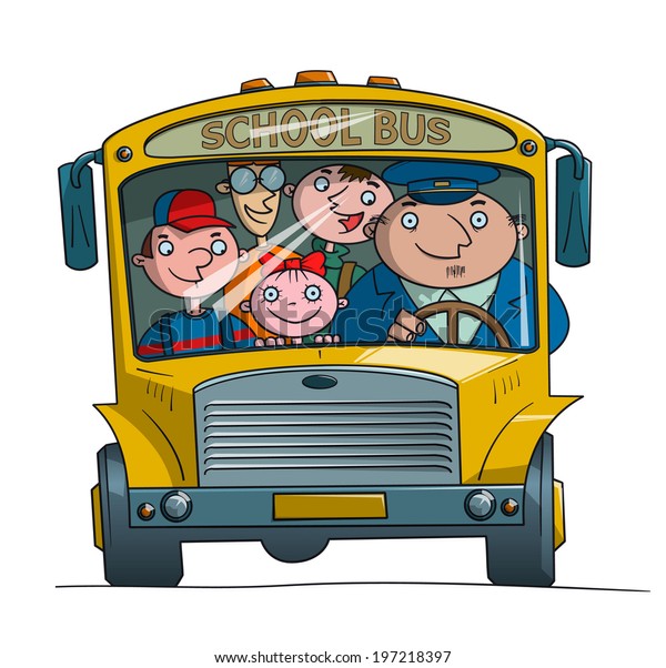 Good Children Driver School Bus Ride Stock Vector (royalty Free 