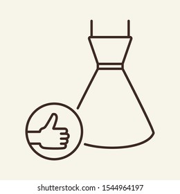 Good choice line icon. Dress, like, thump up. Fashion industry concept. Vector illustration can be used for topics like business, fashion, marketing