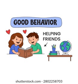 Good classroom behavior illustration vector