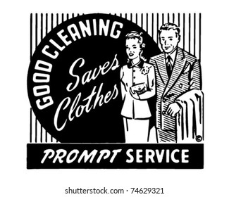 Good Cleaning Saves Clothes 2 - Retro Ad Art Banner