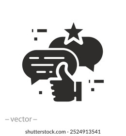 good client review, customer feedback icon, good client review, satisfaction recognition, support service, flat vector illustration