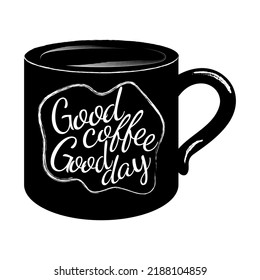 Good coffee. Good day. retro logo template. Vector illustration.