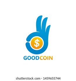 Good Coin Logo Template Design Vector, Emblem, Design Concept, Creative Symbol, Icon