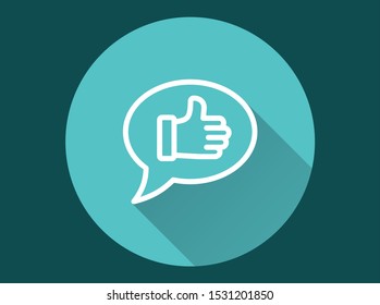 Good comment vector icon with long shadow. Simple illustration isolated for graphic and web design.