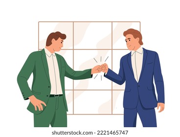 Good communication between business partners. Flat vector illustration