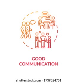 Good communication concept icon. Family relationship and friendship goals idea thin line illustration. People emotional support. Vector isolated outline RGB color drawing