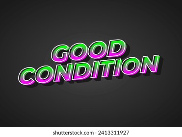Good condition. Text effect design in 3D look with gradient purple yellow color