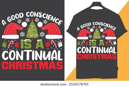 uma boa consciência é um projeto de camisa de natal contínuo