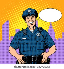 Good Cop Police Pop Art Retro Style