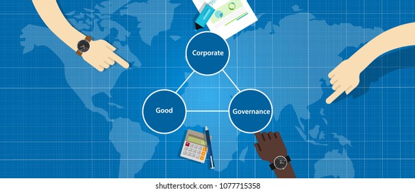 Good Corporate Governance Concept. Accountable Organization Transparent Management Symbol With Hands Vector