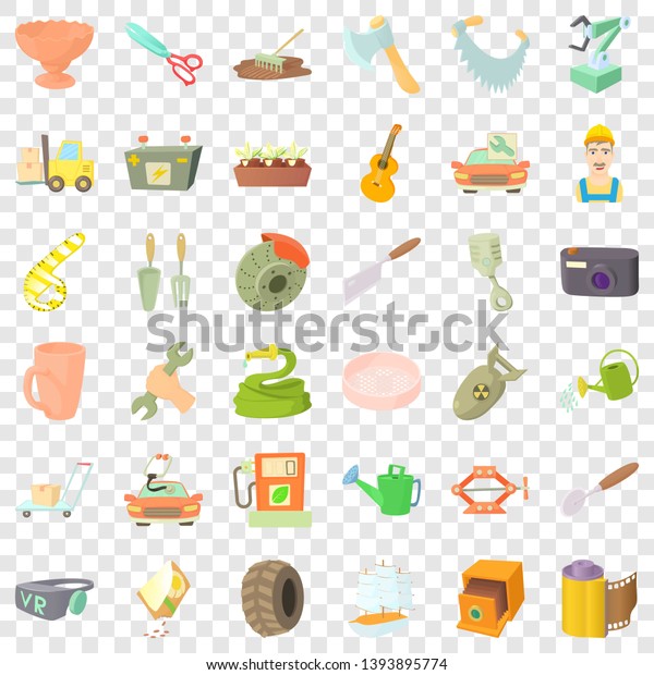 Good craft icons set. Cartoon style of 36\
craft vector icons for web for any\
design