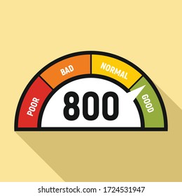 Good credit score display icon. Flat illustration of good credit score display vector icon for web design