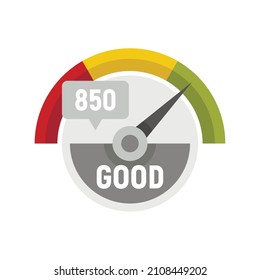 Good credit score icon. Flat illustration of good credit score vector icon isolated on white background