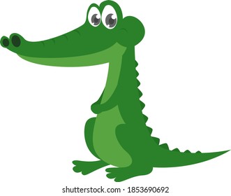 Good crocodile, illustration, vector on white background