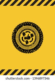 good customer feedback icon black grunge emblem with yellow background. Vector Illustration. Detailed.