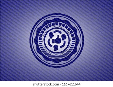 good customer feedback icon with denim texture