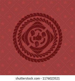 good customer feedback icon inside vintage red emblem