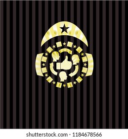 good customer feedback icon inside gold badge