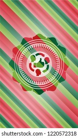 good customer feedback icon inside christmas colors style badge.