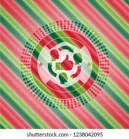 good customer feedback icon inside christmas colors style emblem.