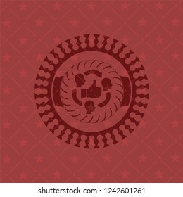 good customer feedback icon inside retro style red emblem