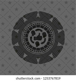 good customer feedback icon inside black emblem