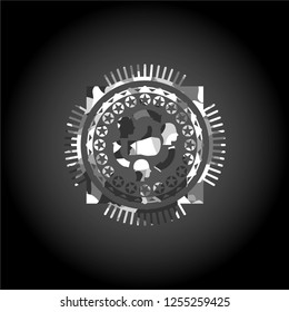 good customer feedback icon inside grey camo emblem