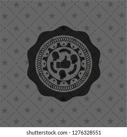 good customer feedback icon inside realistic dark emblem