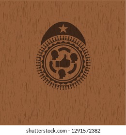 good customer feedback icon inside wood signboards