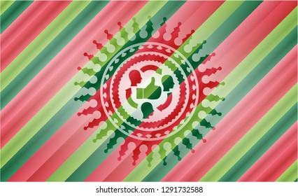 good customer feedback icon inside christmas badge.