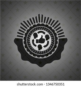 good customer feedback icon inside black emblem