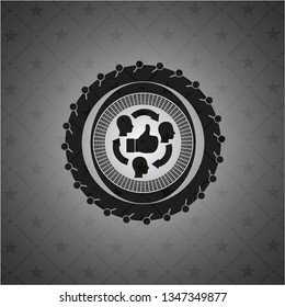 good customer feedback icon inside dark badge