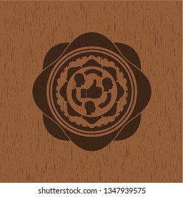 good customer feedback icon inside vintage wood emblem