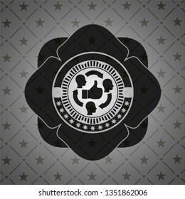good customer feedback icon inside dark badge