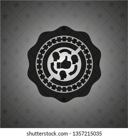 good customer feedback icon inside dark emblem. Retro