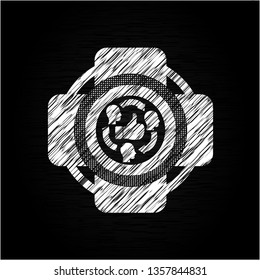 good customer feedback icon inside chalkboard emblem