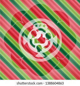 good customer feedback icon inside christmas colors style emblem.
