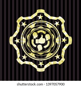 good customer feedback icon inside shiny emblem
