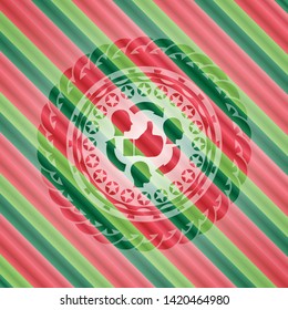 good customer feedback icon inside christmas style badge..